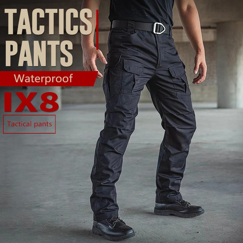 

Outdoor Ix8 Checkered Cotton Blend Fabric Wear Resisting Waterproof Pants Men Hiking Climbing Trousers