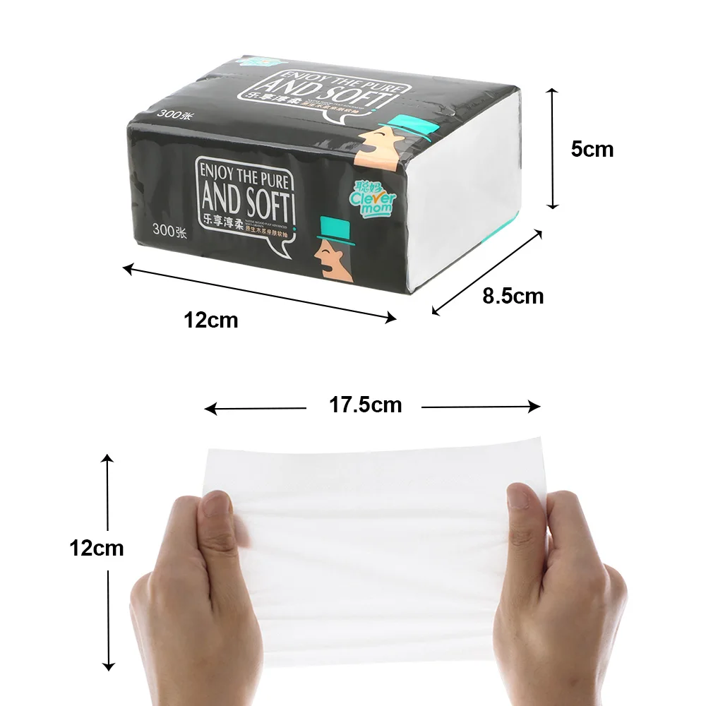 Dinner Table Napkins Disposable 4 Layers 300 Sheets Toilet Paper Household Pure Wood Pulp Paper Towel Tissue