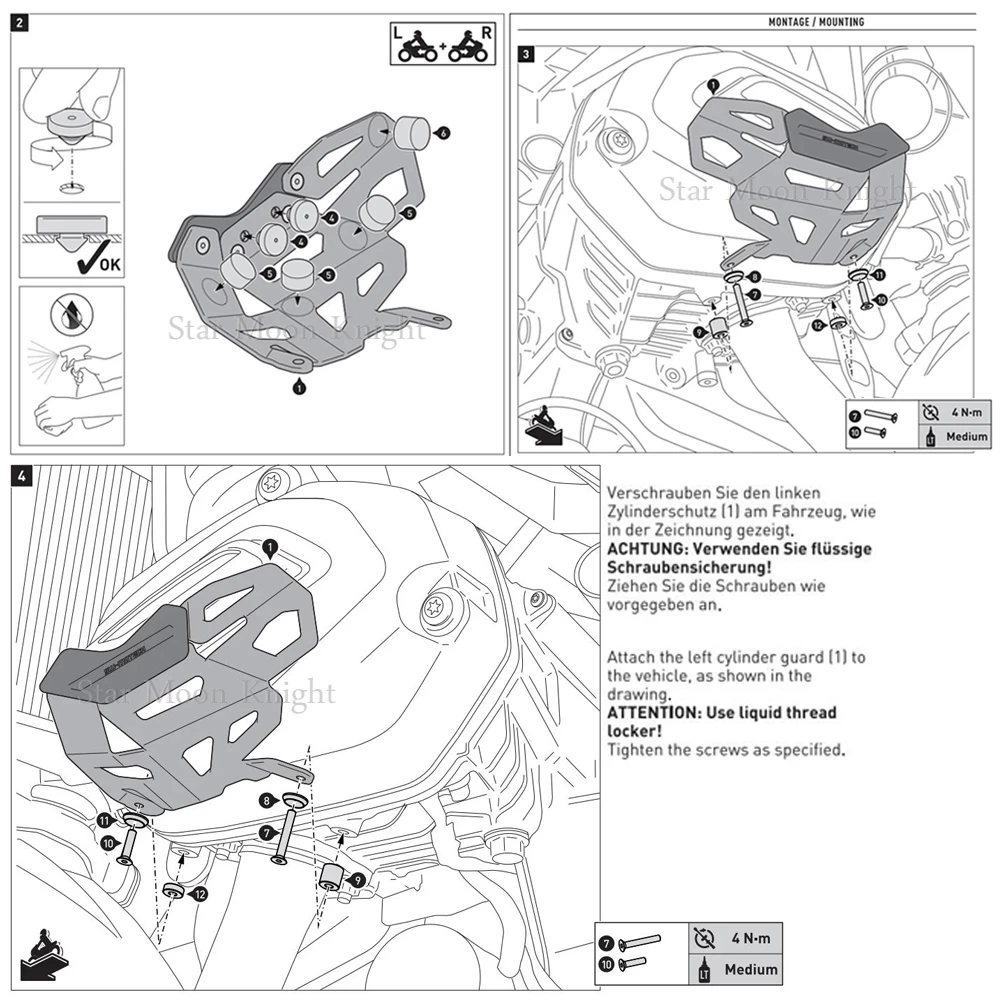 Protège-tête de moteur à intervalles réguliers pour BMW, couvercle de protection, R1250 GS, R 1250 GS, RT, RS ADV, Adventure, R1250RS, R1250RT