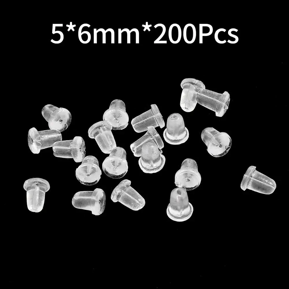 200pcs Rubber Earring Back Silicone Caps for DIY