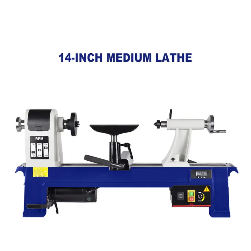 14 Inch Medium-sized Woodworking Lathe M355 750W DIY Multi-function Miniature Small Household Pen Tools Wood Spinning Machine