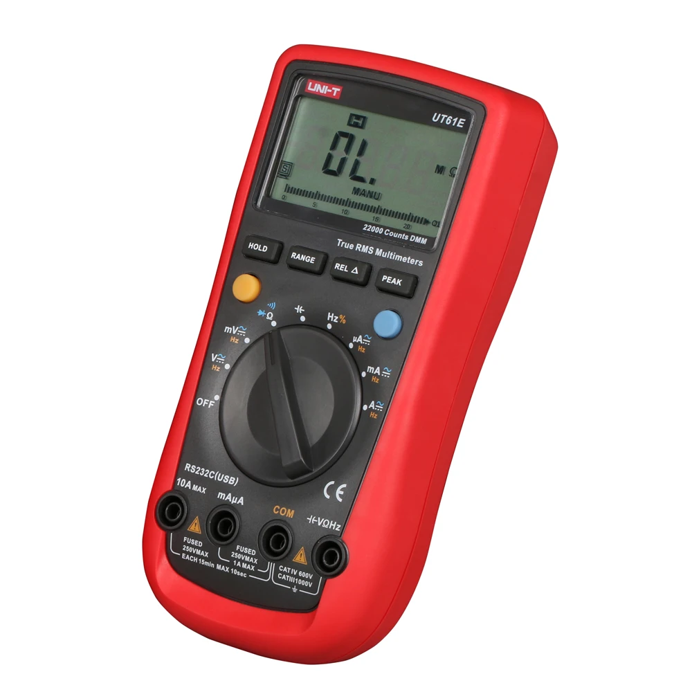 Original UNI-T UT61E Digital Multimeter True RMS Peak Meter PC Connect AC DC Voltage Relative Mode 22000 Counts Data Hold.