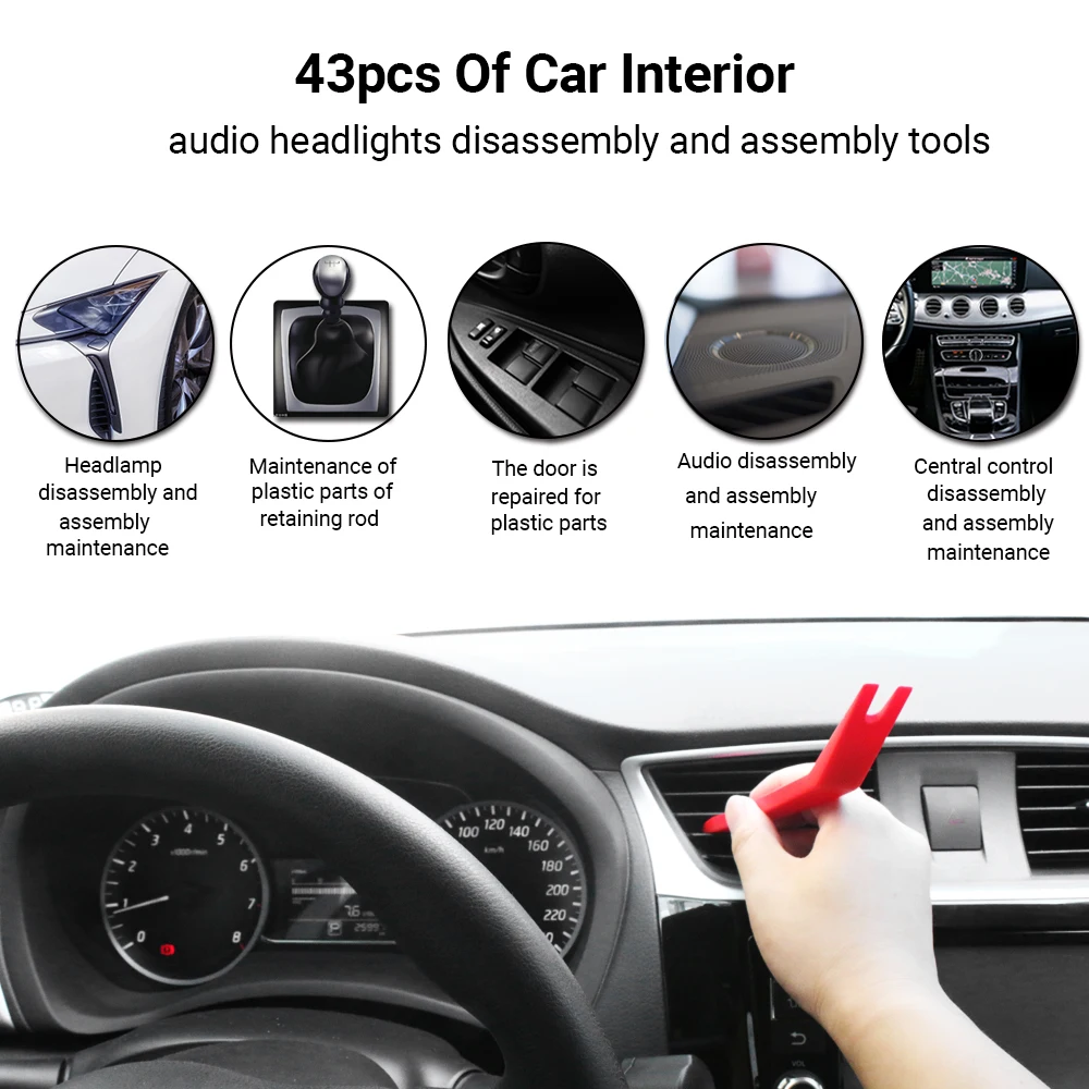 Herramientas de reparación de Audio de coche, Kit de extracción de embellecedor de puerta de Panel de coche, alicates de Clip automático, juego de herramientas de extracción de sujetadores