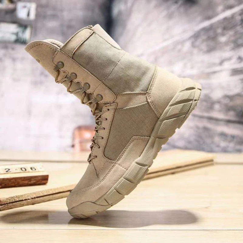 Ultra light Men Desert Tactical Military Boots Summer Breathable Work Safety Shoes Army Combat Ankle Boots Motorcycle Sneakers