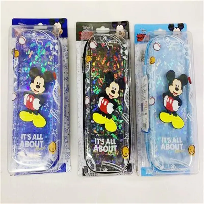 Disney Mickey Color Stationery Box Cute Sequin Shatter-resistant Large-capacity Pencil Box School Supplies Gift