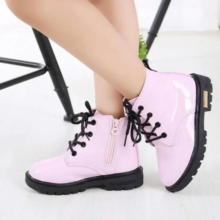 New Winter Children Shoes PU Leather Waterproof Boots Kids Snow Boots Girls Boys Rubber Boots Fashion Sneakers