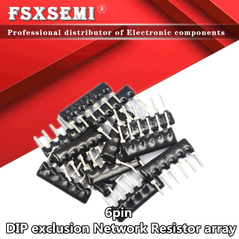 20pcs 6pin DIP exclusion Network Resistor array 330R 1K 4.7K 10K ohm A331J A102J A472J A103J