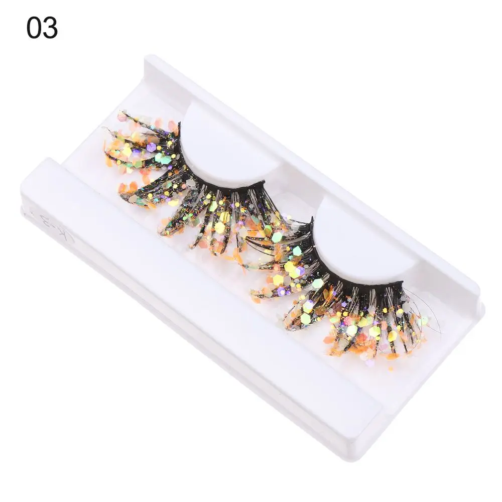 Sequin Color Luminous Glitter Powder 3D False Eyelashes Makeup Supplies Nude Makeup Fake Lashes