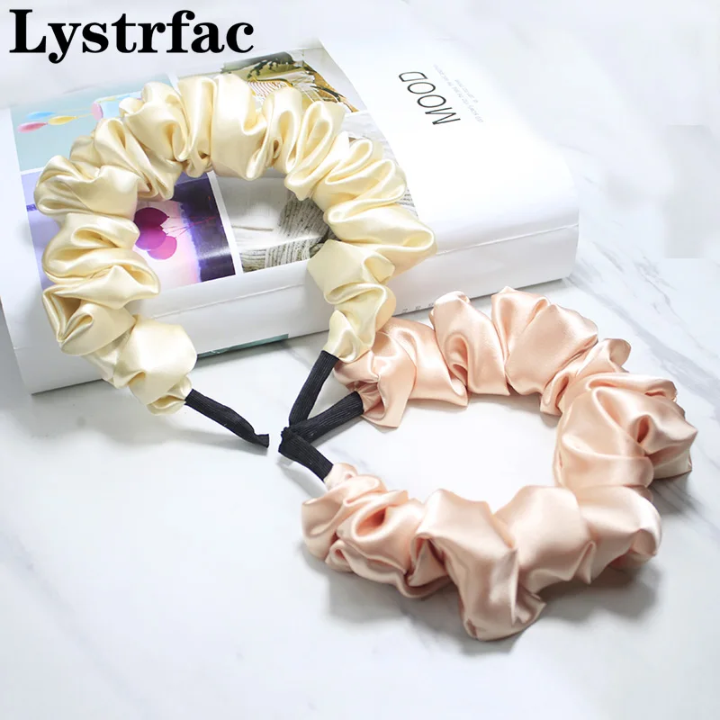 Lystrfac Slik Volume Wave Scrunchies Headband for Women Girls Fashion Hairbands Big Size Head Band Bezel Hair Accessories