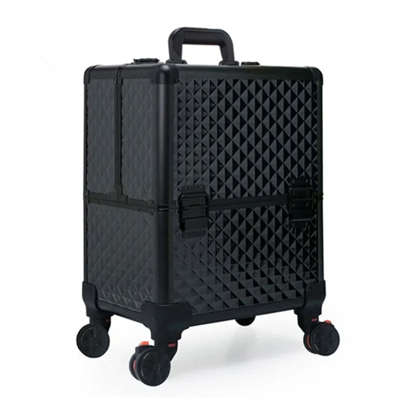 Makeup Case for Makeup Artist Cosmetic Bag Tool Box with Wheel Rolling Beauty Suitcase Large Capacity Makeup Bag Trolley Luggage