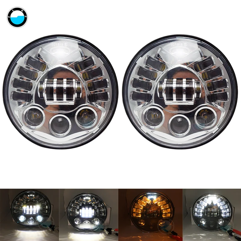 

1 Pair 7" 70W Angle EyesHi/Low For Lada 4x4 Urban Niva Land Rover Defender Hummer DOT 7 Inch LED Headlights .