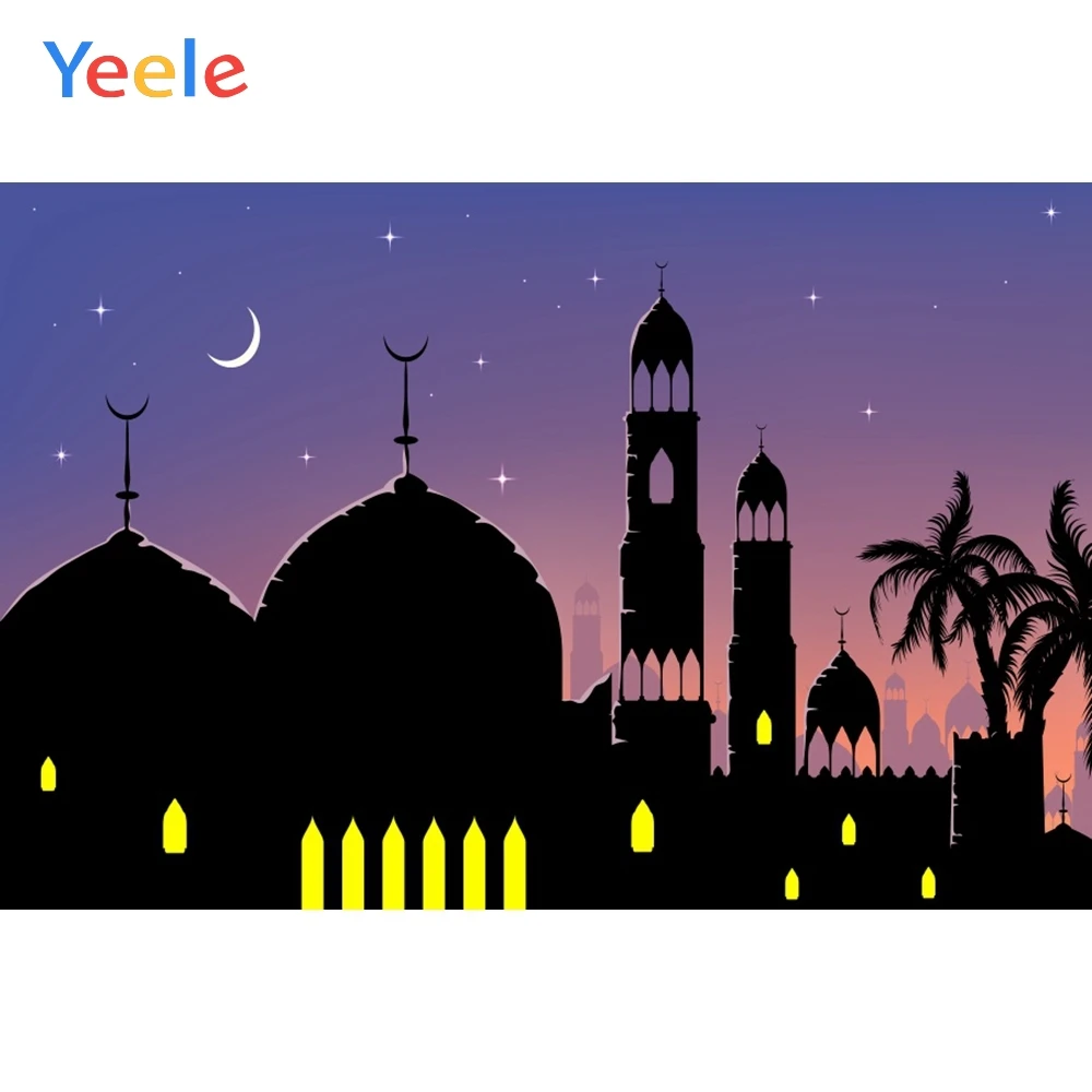 Виниловый фон для фотосъемки с изображением мечети и ислама