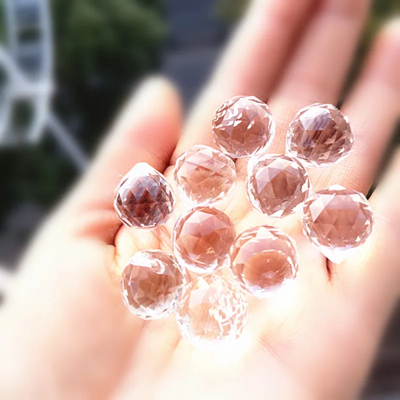 Gorący sprzedawanie 20 sztuk 15mm przezroczysty fasetowany K9 kryształowy żyrandol kulki (darmowe pierścienie) części oświetleniowe kulki Suncatcher DIY dekoracja wnętrz