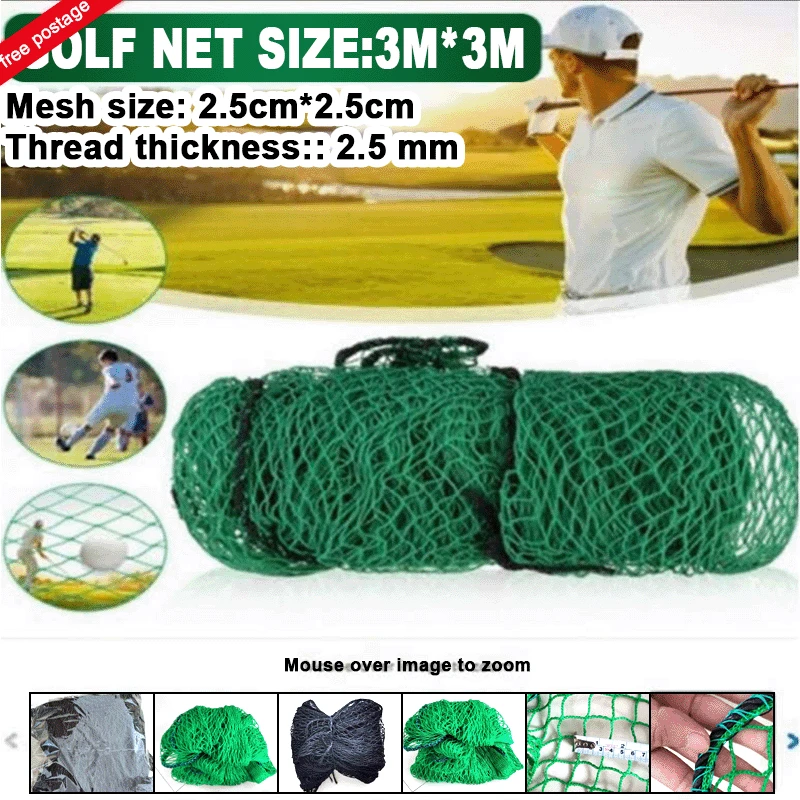 3*3M Golf Practice Nets Golf Ball Hitting Nets Protective Mesh Barrier Netting Heavy Duty Golf Containment Net for Indoor