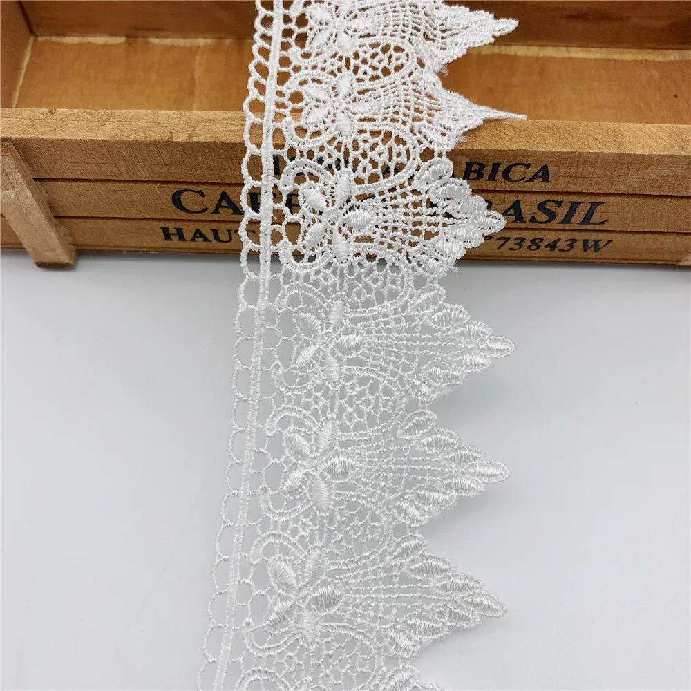 

28yards Vintage Embroidered Lace Edge Trim Ribbon Wedding Applique DIY Sewing Craft 6.5 CM wide