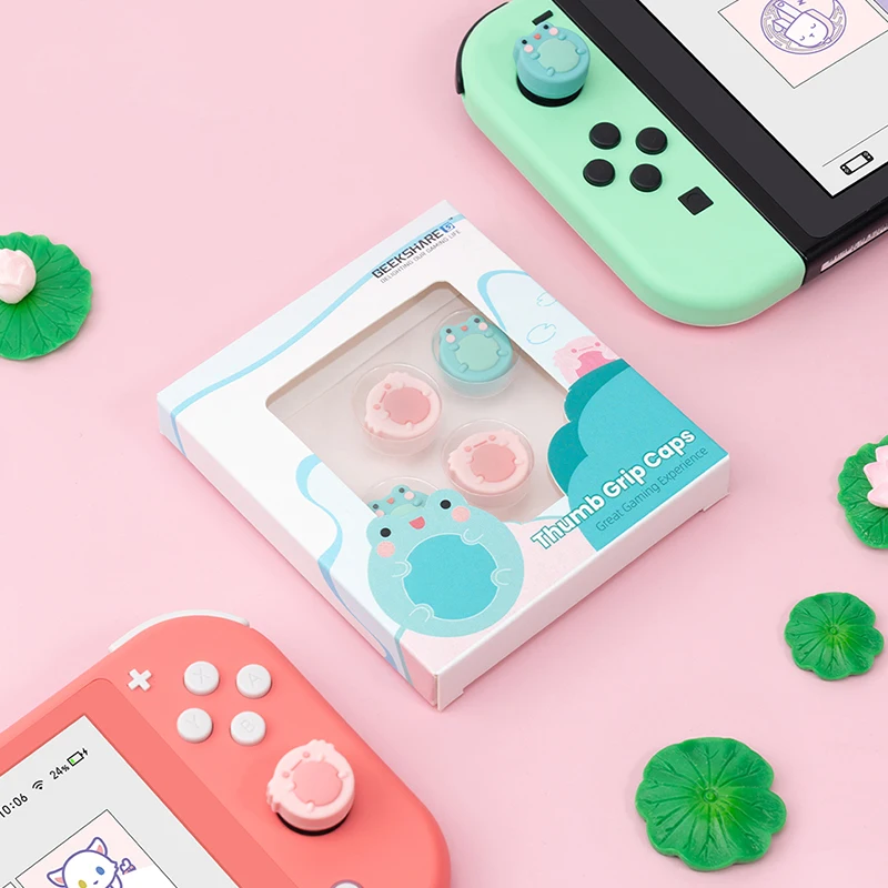 Thumb Stick con dibujos animados de gatos y pollos para Nintendo Switch, cubierta de Joystick Oled, NS Lite, Joy-con