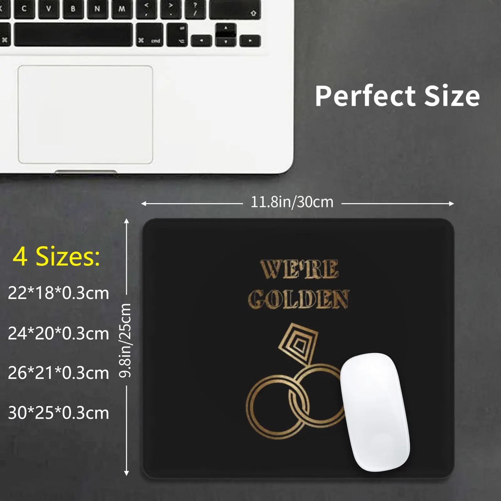 Gold Wedding Anniversary Mouse Pad DIY Print Bride Groom Wedding Married Marriage Ring Rings Wedding