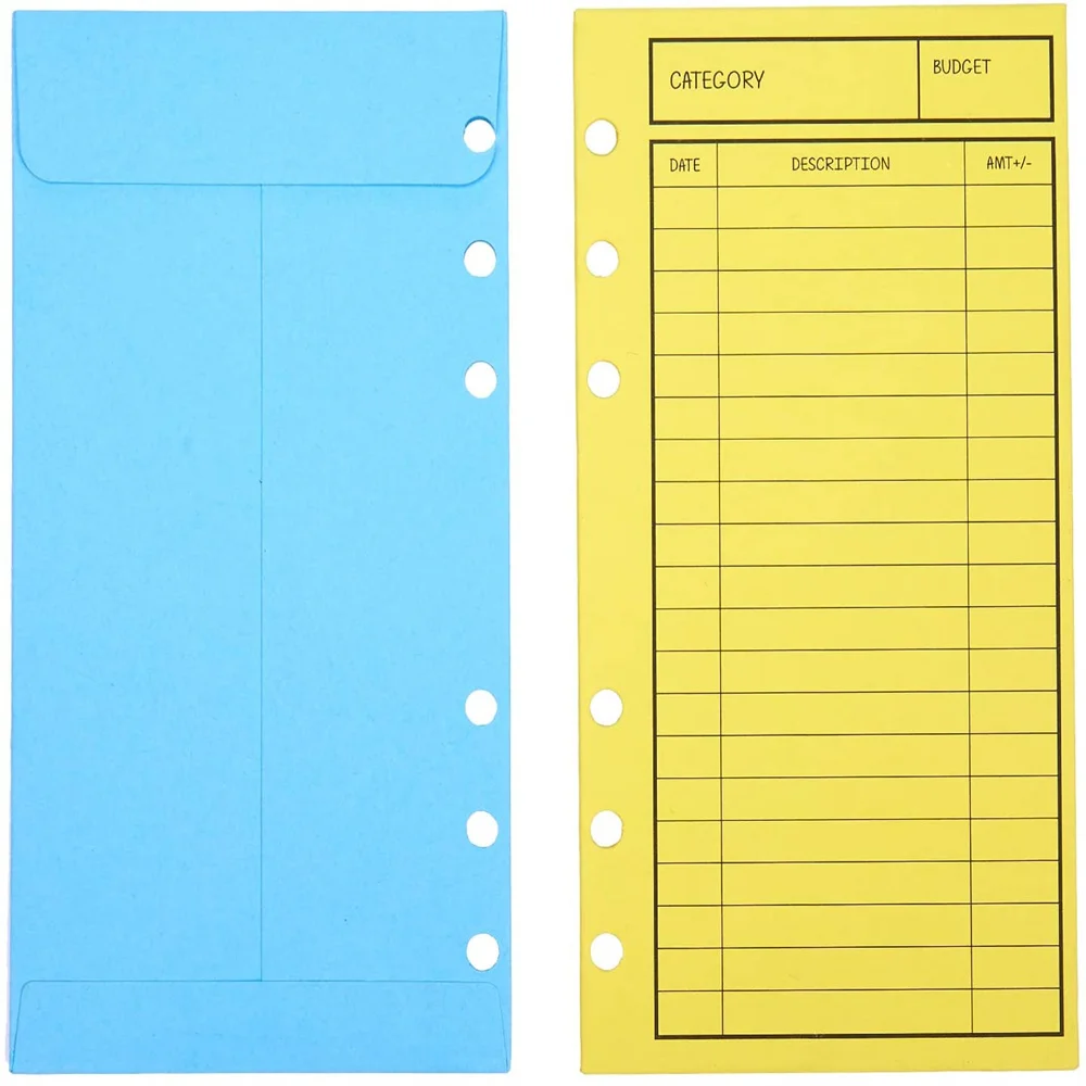 12pcs Budget Envelopes Cardstock Cash Envelope System For Money Saving Assorted Colorsvertical Layout Holepunched Bill Organizer