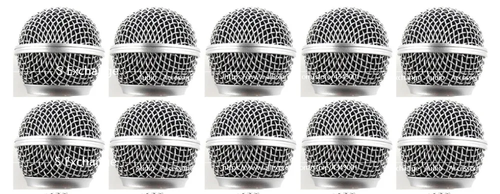 10pc Professional Replacement Ball Head Mesh Microphone Grille Fits For Shure SM58S SM58LC