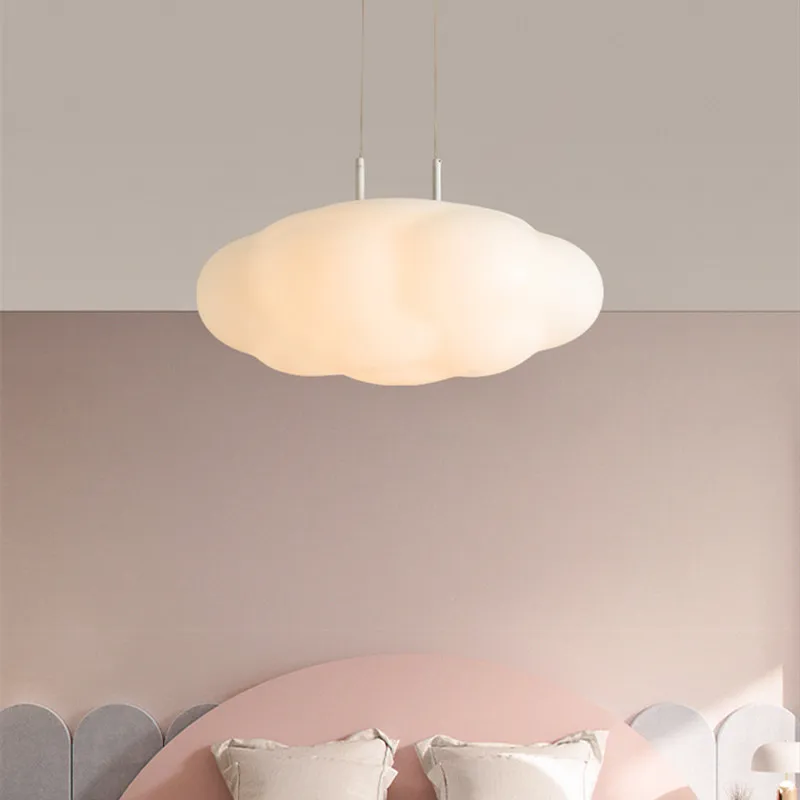 Nordic white pendant light Creative Led Bedroom Coffee Shop Restaurant cloud light Cloud Decorative children room pendant light