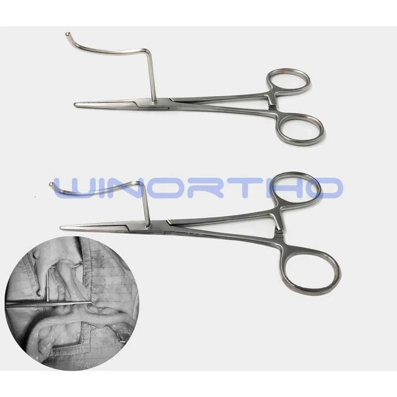 Ovariohysterectomy Spay clamp Use to atraumatically lift uterine horns veterinary instruments forceps animal dog cat