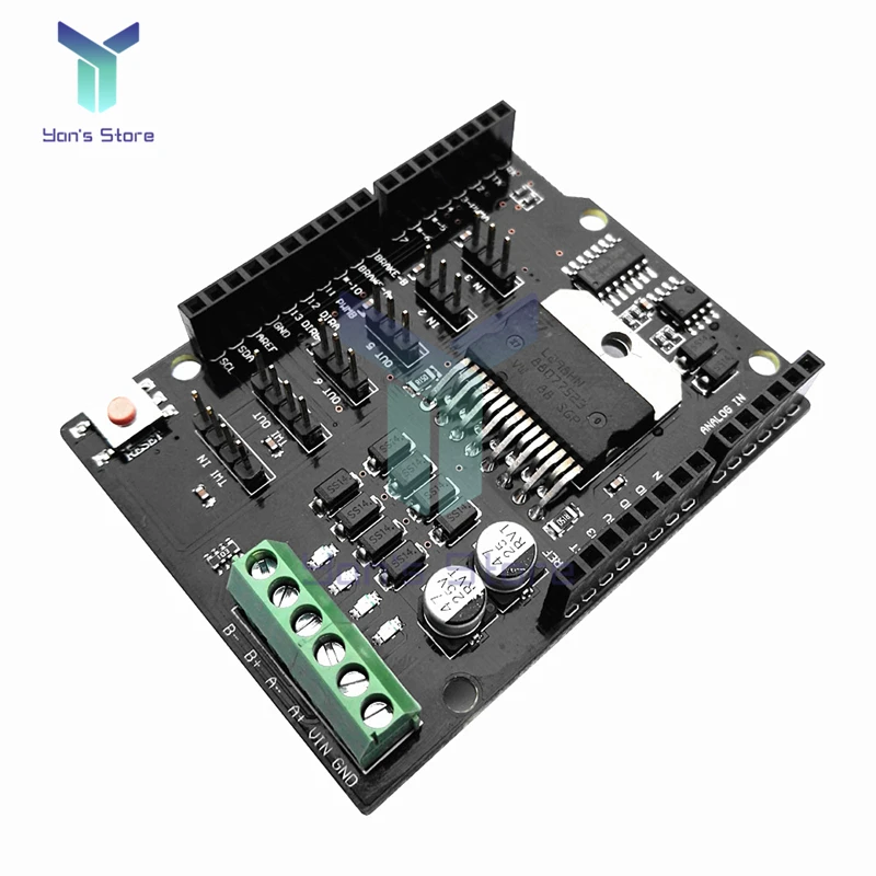 For Arduino  R3 MEGA2560 Dual Channel DC Motor Driver Shield Expansion Board L298NH Module Driving Module Replace L298P L298