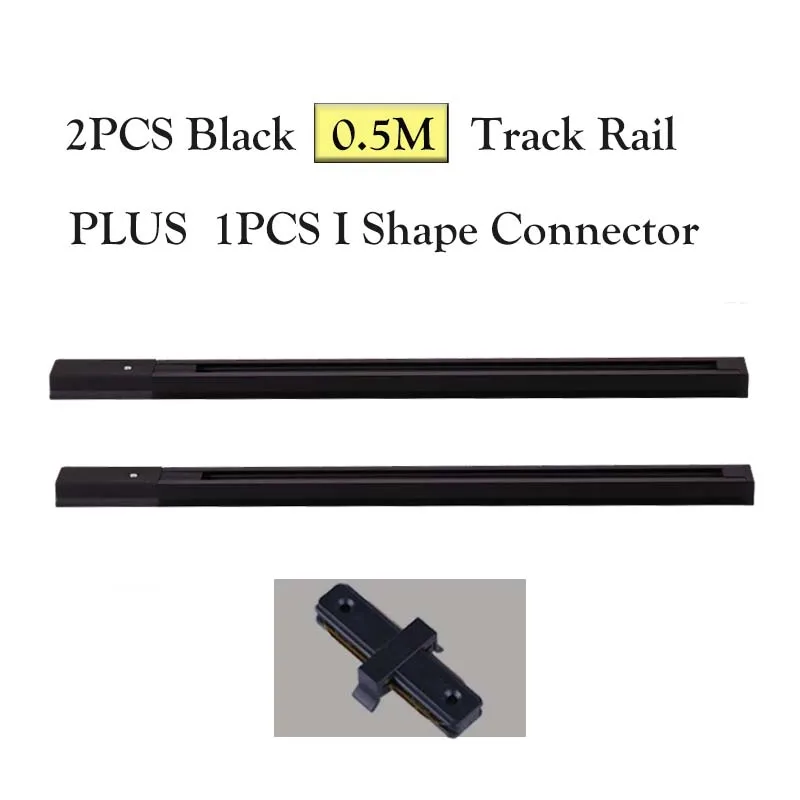 FÜHRTE Track Licht Schiene 0,5 M 1M Aluminium 2 Draht Elektrifizierte Schienen Mit Flecken Führte Track Lampe Rail Track beleuchtung Für Shop Home