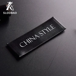 Free Shipping 200pcs/lot Custom Single Satin Ribbon Fabric Print Sewing Tags For Cloth Label Custom Logo Printed Clothing Tags