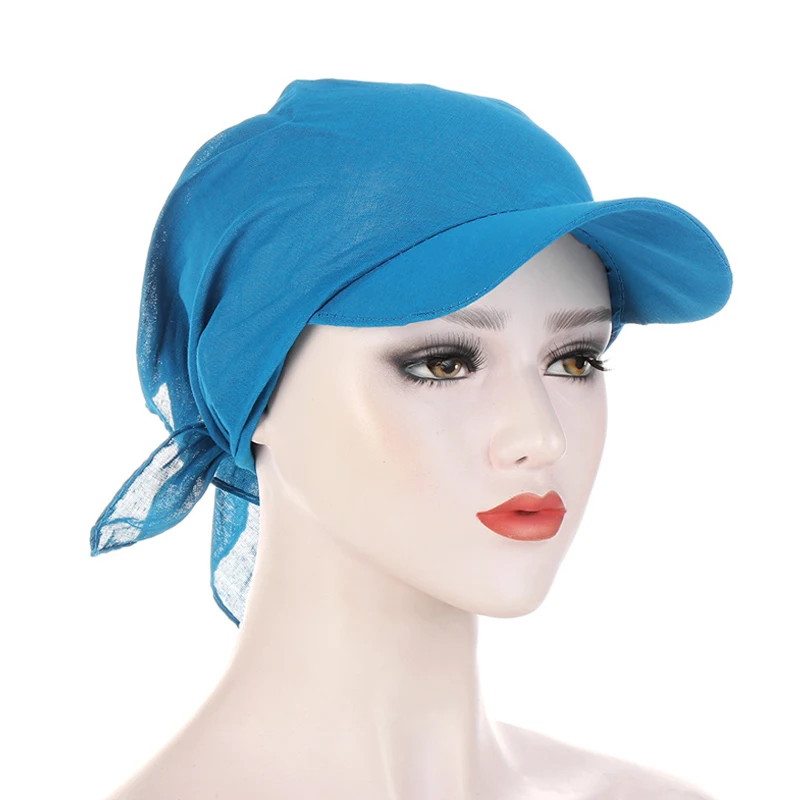 

Women Beanie Turban Bonnet Cap New Fashion Solid Color Sun Hats Outdoor Autumn Windproof Sunscreen Female Headscarf Cap