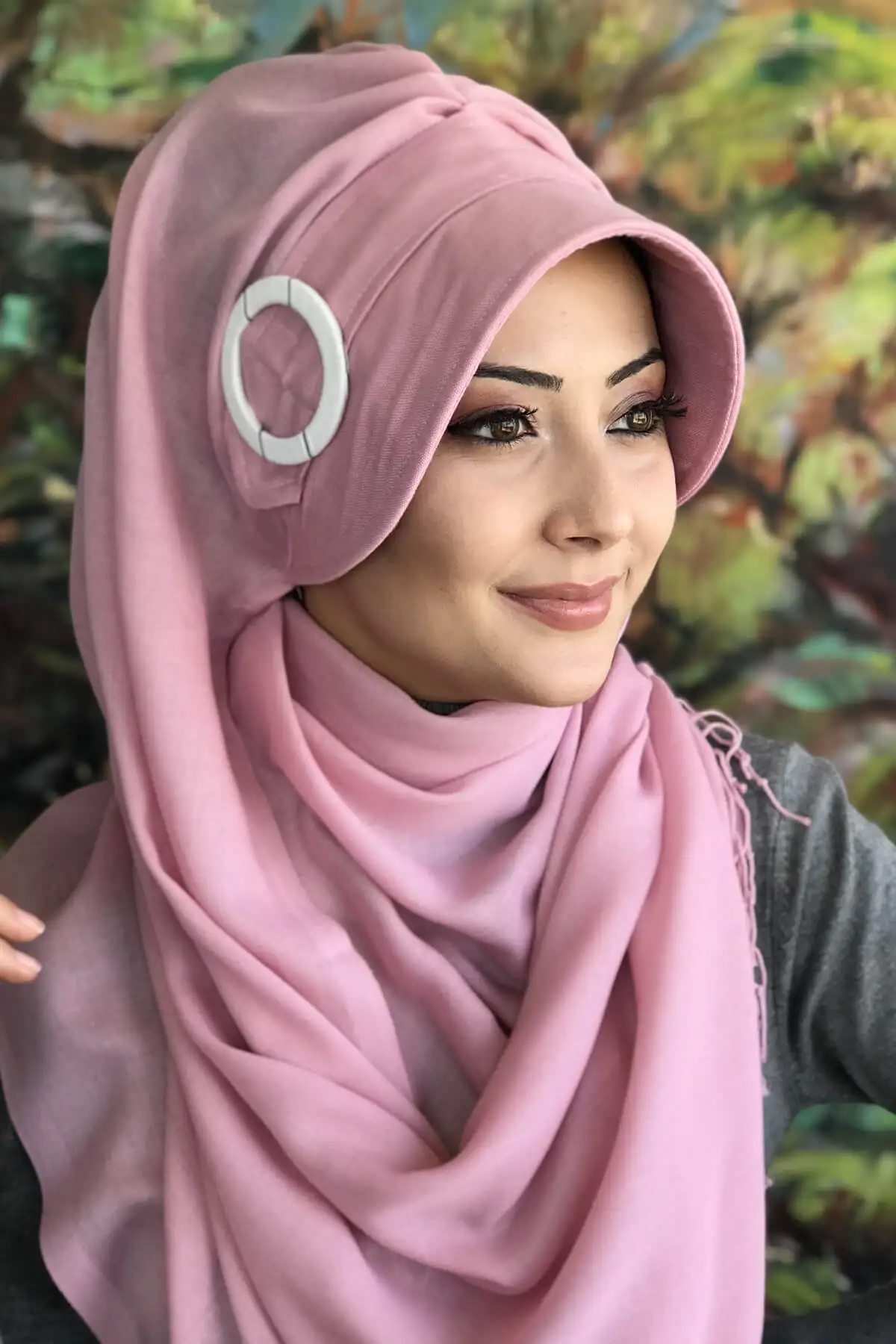 New Fashion 2021 Muslim\'s Headscarf Islamic Clothing Turban Spring Summer Season Foulard Dried Rose Buckle Women\'s Hat Shawl