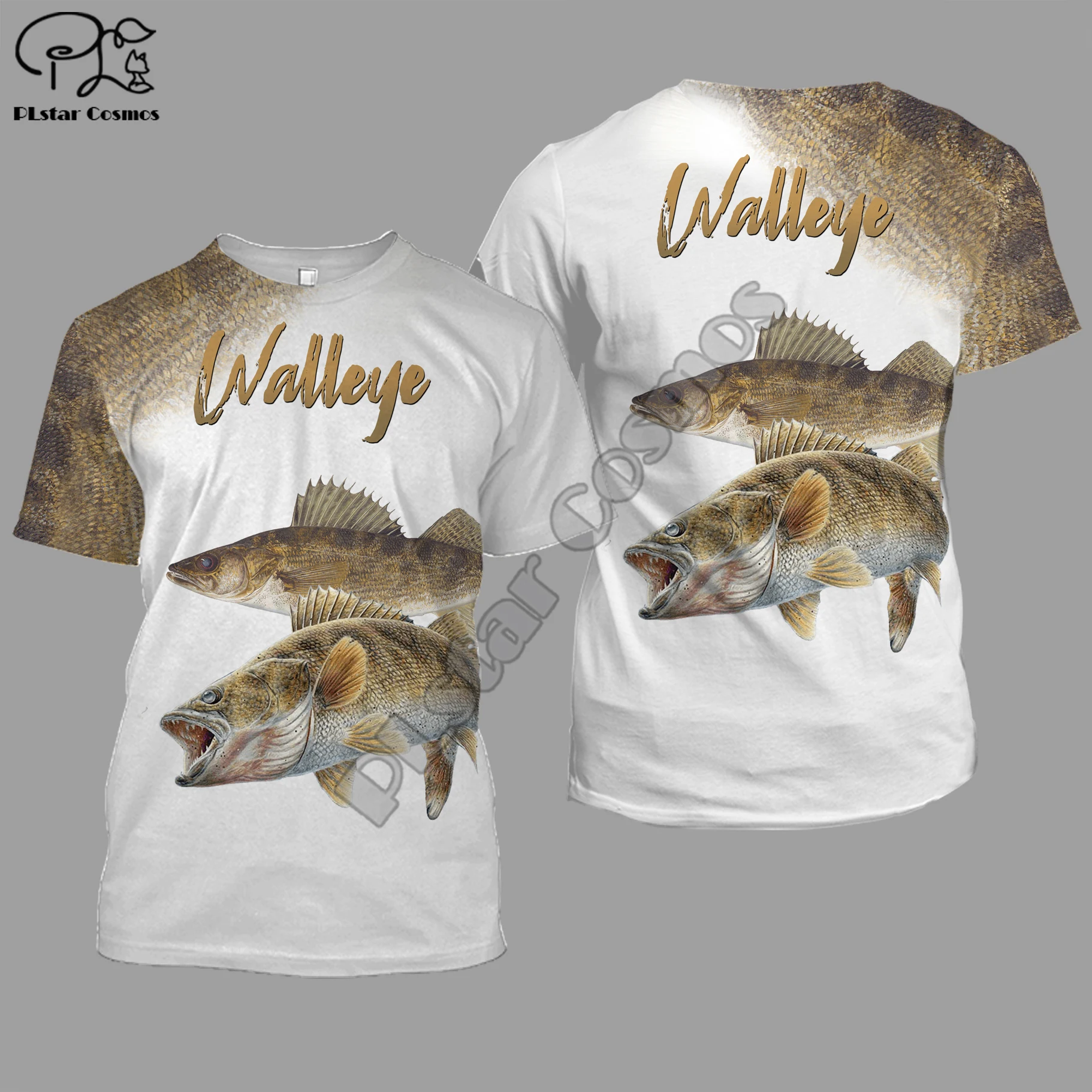 walleye 3D Printed men for women t shirt Harajuku Fashion Short sleeve shirt summer streetwear Unisex tshirt tops drop shipping