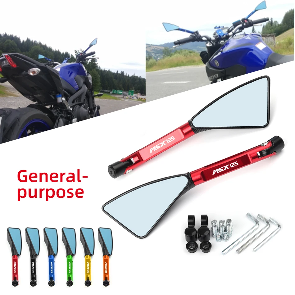 

Laser logo(MSX125) Universal Motorcycle mirror CNC side Rearview For HONDA GROM MSX125 MSX 125 2014 2015 2016 2017 2018