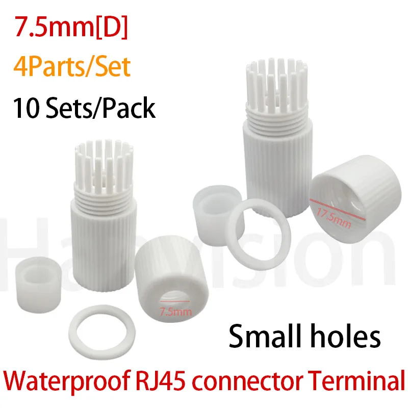 Small holes 10PCS/Lot RJ45  Waterproof Connector Cap Terminal Cover Shell for IP Surveillance Camera Cable CCTV Accessorie