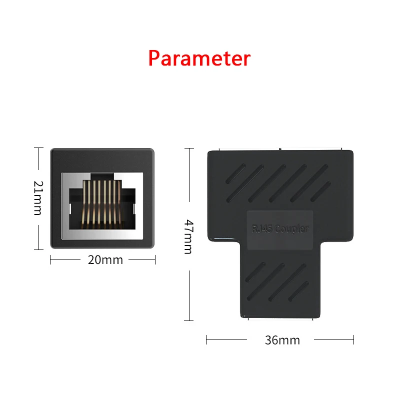 2 Buah 1 To 2 Ways Ethernet RJ45 Female Cable Splitter Adapter Connector For Router PC Laptop IP Camera TV Box