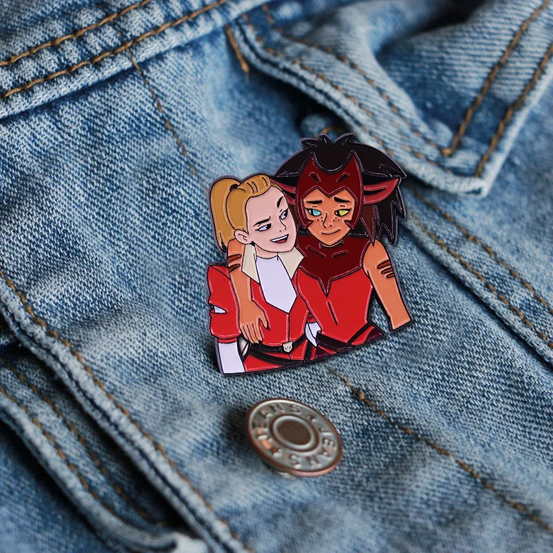 SHE-RA and the princesses of power badge SheRa CatraDora Catra Adora Love hard enamel pin Lesbian LGBT brooch