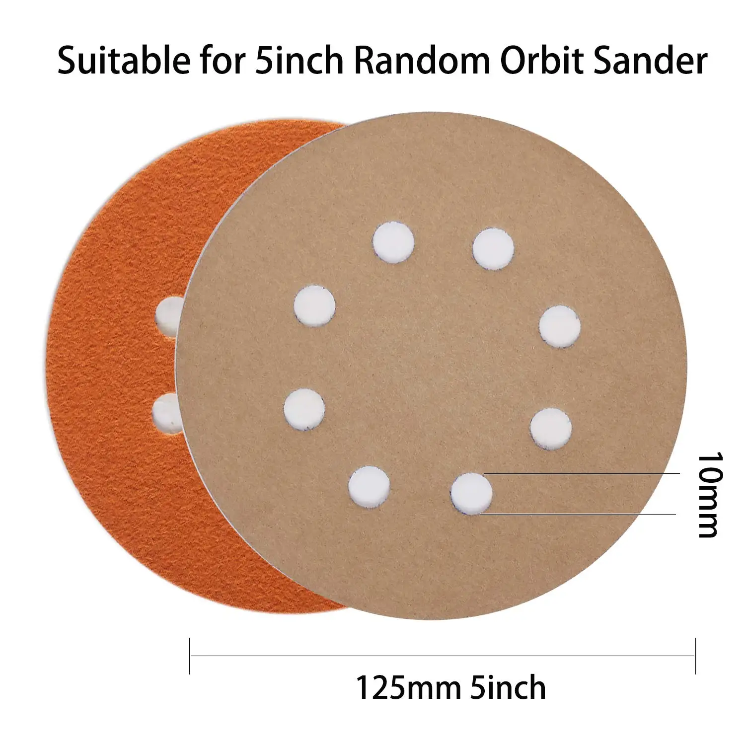 5 Inch 8 Hole Sanding Discs Hook & Loop Wet Dry Sandpaper 125MM Silicon Carbide for Random Orbital Sander Polishing Finishing