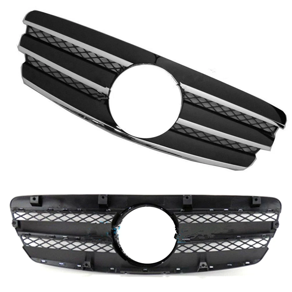 Car Front Grill Upper Grille For Mercedes Benz E-CLASS W211 E320 E350 E500 2002 2003 2004 2005 2006 w/ Emblem