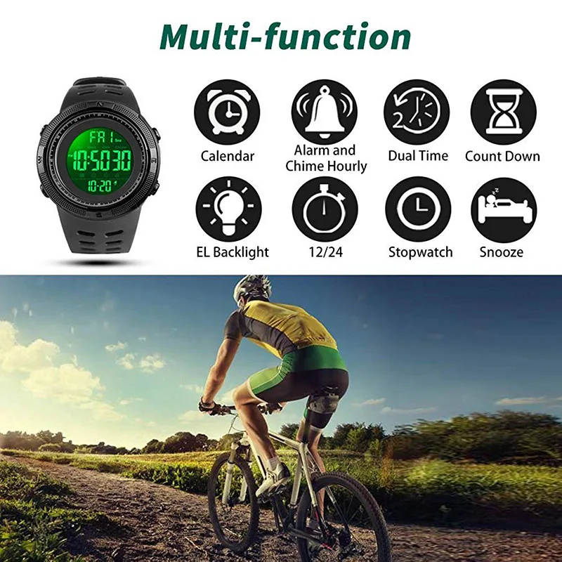 5 PCS/Set SKMEI Chrono Digital Watches Mens Sport Countdown Wristwatches Men 2 time Alarm Clock Watches Male reloj hombre 1251