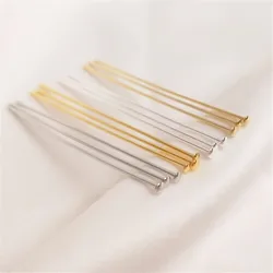 Circular face T needle 14K gold copper plated 18K real gold half round head needle handmade DIY jewelry earrings accessories