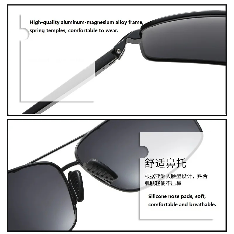 Classic Driving Polarized Sunglasses Men Brand Designer Fishing Sun Glasses For Man Luxury Metal Eyewear Oculos Gafas UV400