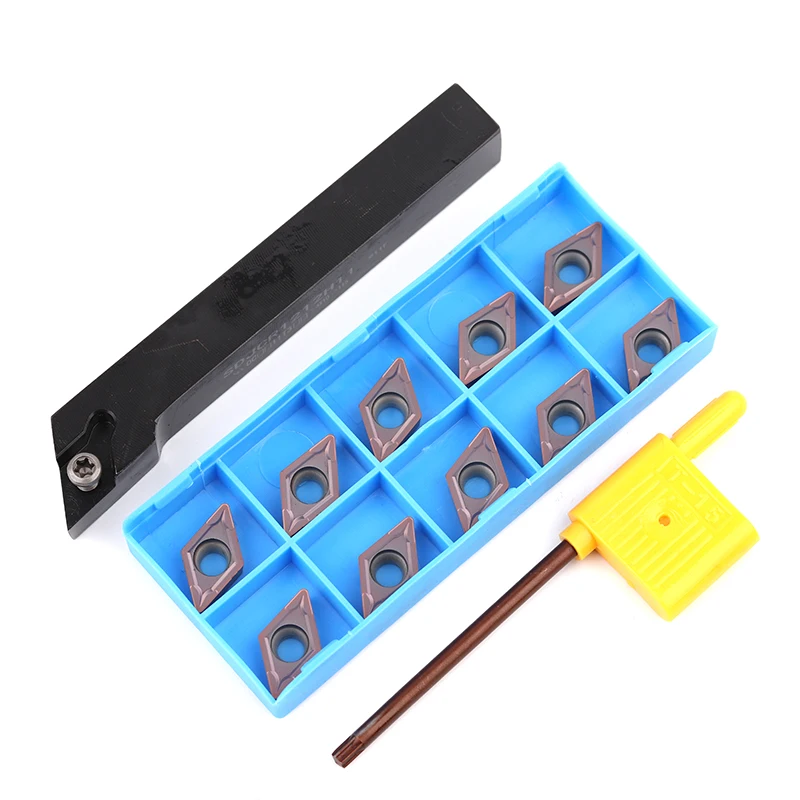 1pcs SDJCR1212 SDJCL1212H11 and DCMT11T304 DCMT11T308 Carbide Insert HSS Turning Tool Turning Lathe Cutting Tool Set