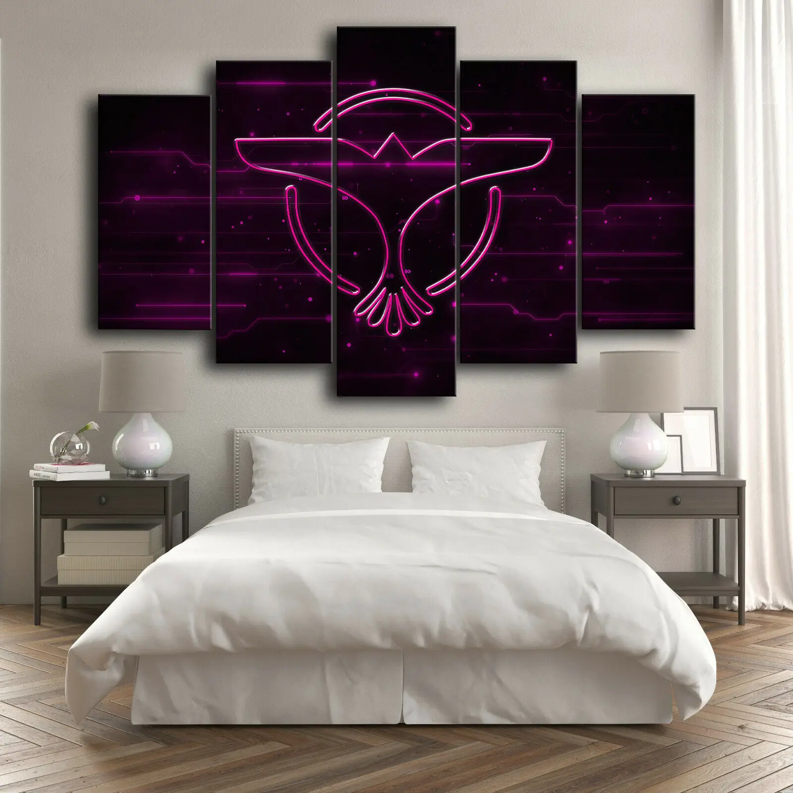 5 Piece Tiesto DJ Music Electronic LOGO Poster Canvas Picture Print Wall Art Canvas Painting Wall Decor for Living Room Framed