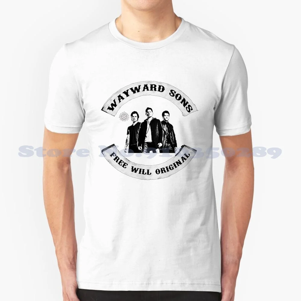 Wayward Sons 100% Cotton T-Shirt Supernatural Winchester Sam Dean Castiel Crossover Cut Team Free Will Fandom