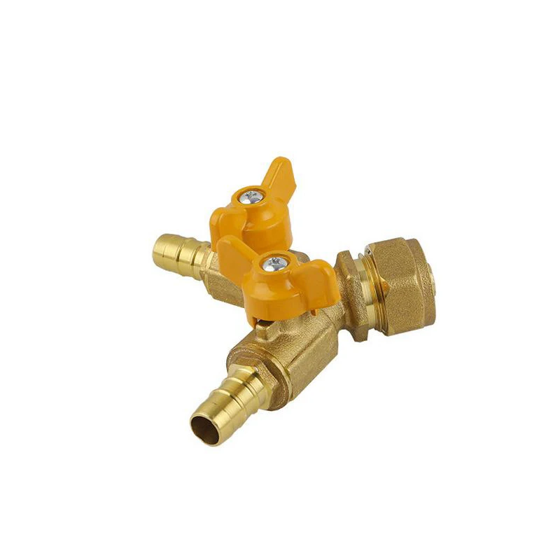 1/2'' Plastic Tube Single-nozzle Internal Gas Valve External Thread Butterfly-shaped Brass Single Nozzle