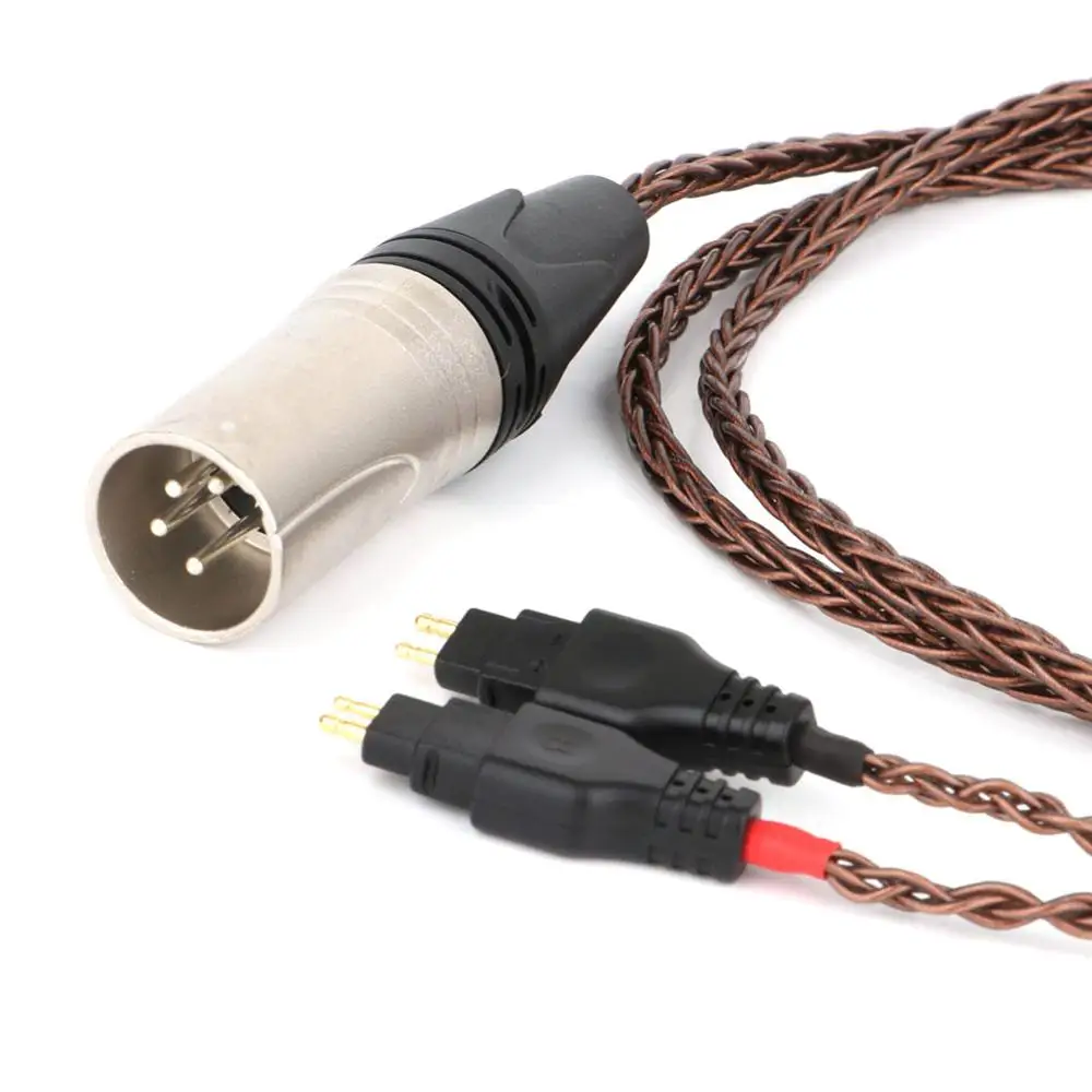 Thouliess HIFI 4pin XLR zbalansowany mężczyzna czystej miedzi słuchawki wymiana kabla Audio dla HD600 HD650 HD525 HD545 HD565 HD580