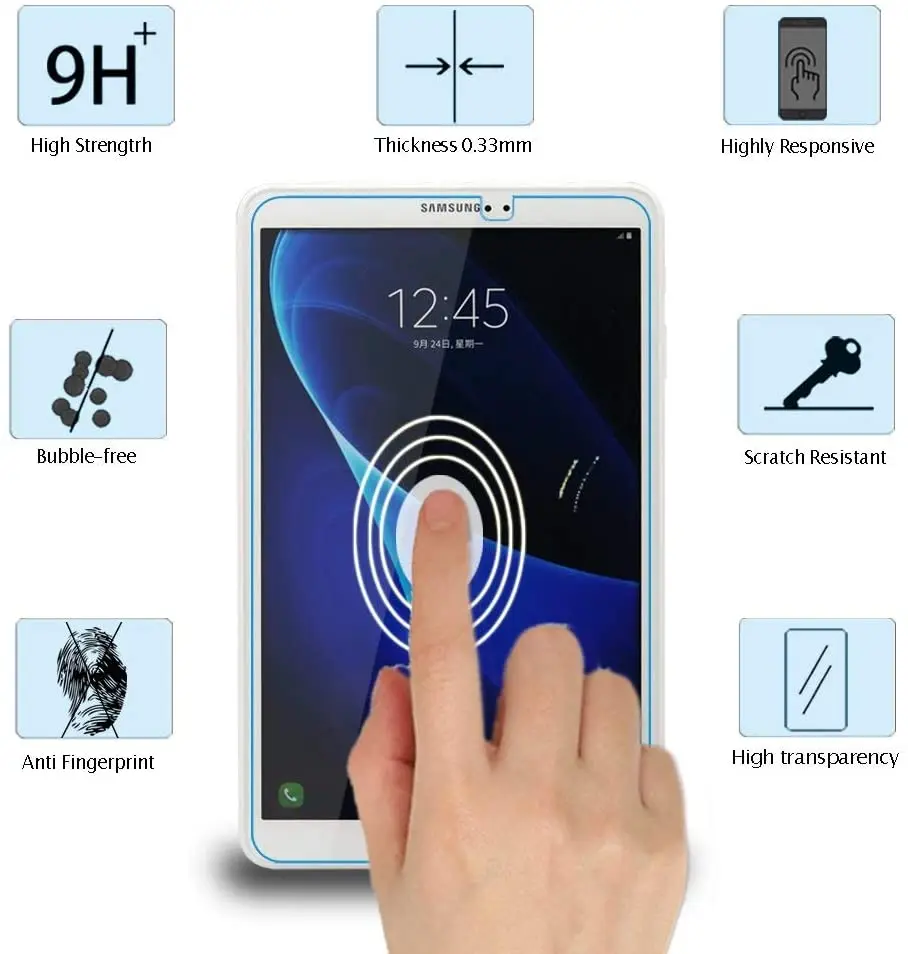 Dla Samsung Galaxy Tab A A6 10.1 (2016) T580 T585 - 9H Tablet folia ochronna folia ochronna Anti Fingerprint szkło hartowane