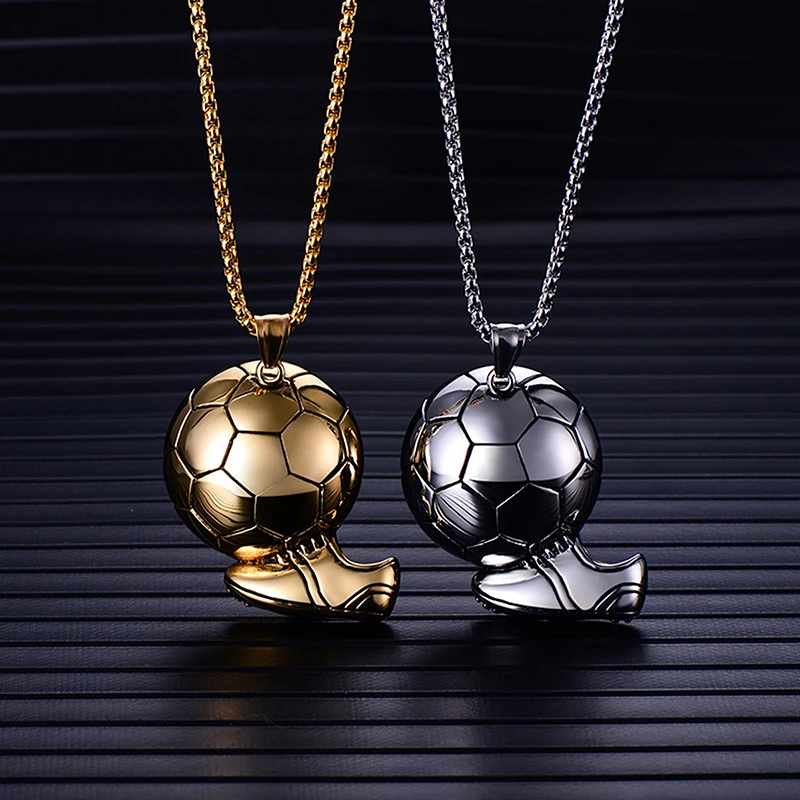 [HS](HS)1Pc Fashion Football Necklace Soccer Boots Shoes Charm Pendant Sport Hip-hop Jewelry