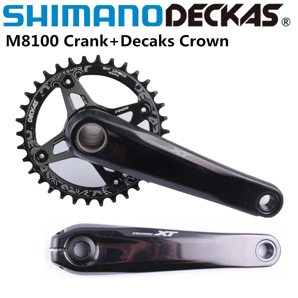 Shimano SLX M7100 XT M8100 170mm 175mm Crankarms Deckas 104bcd Chainring With Chainring Adapter Spider Converter For Shimano 12s