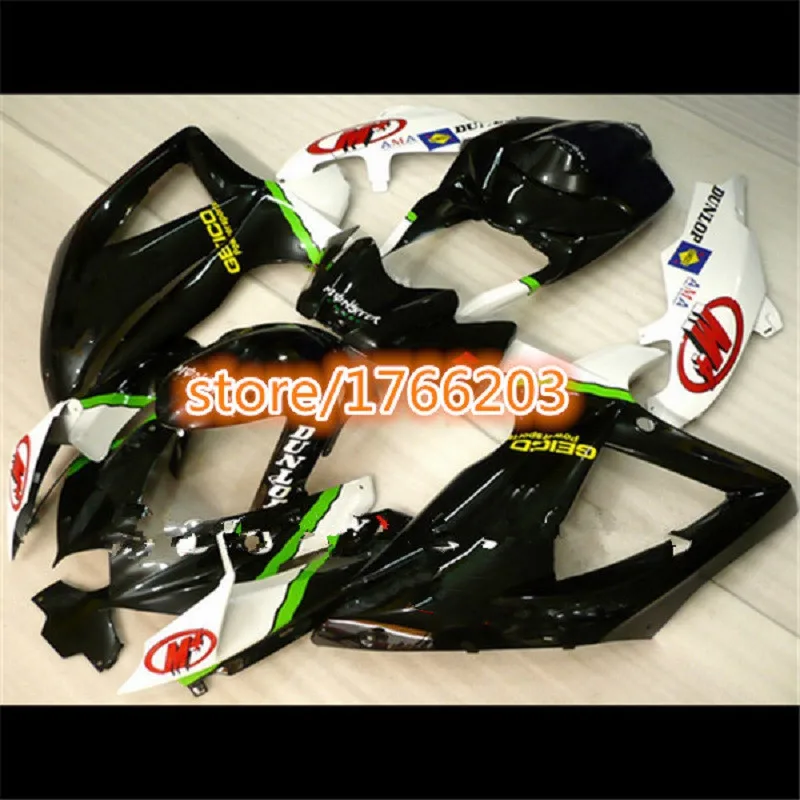 

100% new ABS black white Fairing Set for GSXR750 2008 2009 2010 GSXR600 2008 2009 2010 GSXR600/750 08 10 09 K8 Plastic Kit