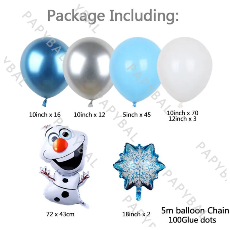 1Zestaw Disney Frozen Olaf Balloon Arch Garland Kit Snowflake Foil Balloons For Kids Birthday Party Baby Shower Decoration Supplies